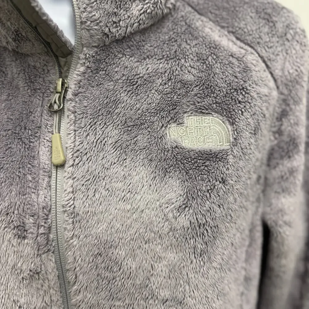 The North Face Osito Fuzzy Fleece Gray Silver Womens M Full Zip Coat Jacket - Picture 5 of 5